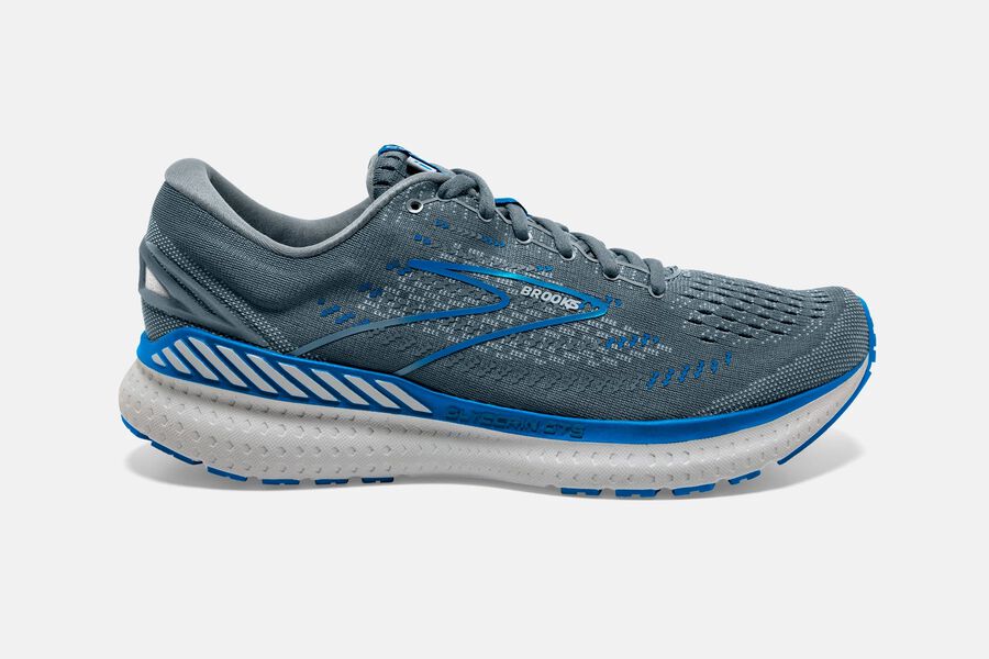 Brooks Running Shoes Mens Grey/Blue - Glycerin GTS 19 Road - 0726-YSAQX